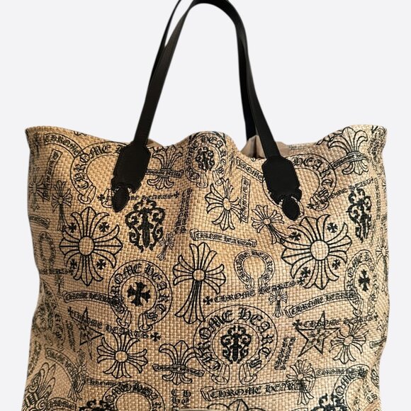 Chrome Hearts Beige & Black Miami Exclusive Stencil Beach Tote Bag - Picture 3 of 6